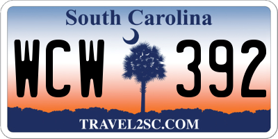 SC license plate WCW392