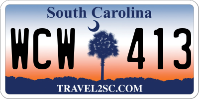 SC license plate WCW413