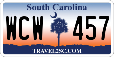 SC license plate WCW457
