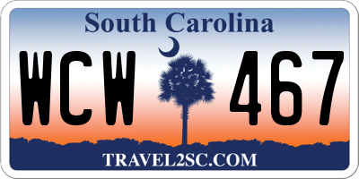 SC license plate WCW467