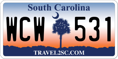 SC license plate WCW531