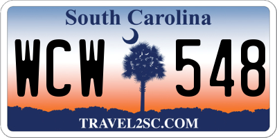 SC license plate WCW548