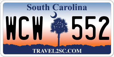 SC license plate WCW552