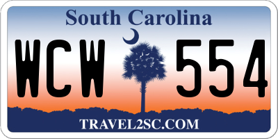SC license plate WCW554