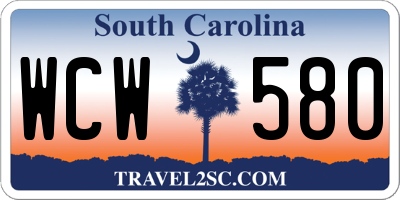 SC license plate WCW580