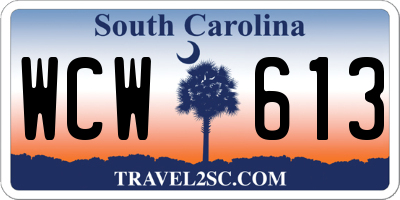 SC license plate WCW613