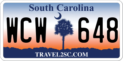 SC license plate WCW648