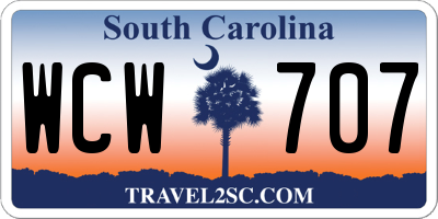 SC license plate WCW707