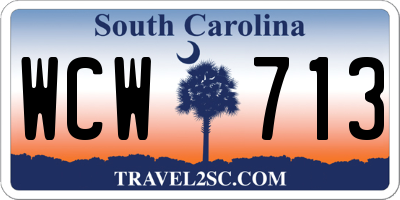 SC license plate WCW713