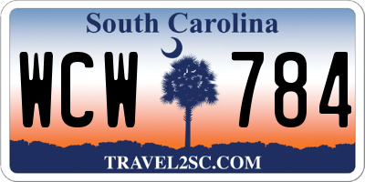 SC license plate WCW784