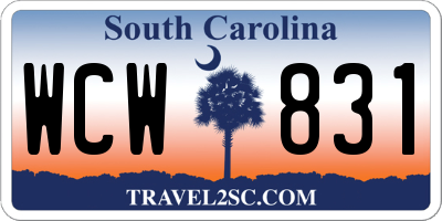 SC license plate WCW831