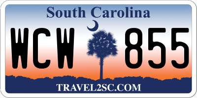 SC license plate WCW855