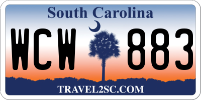 SC license plate WCW883