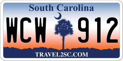 SC license plate WCW912