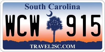 SC license plate WCW915