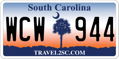 SC license plate WCW944