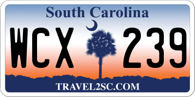 SC license plate WCX239