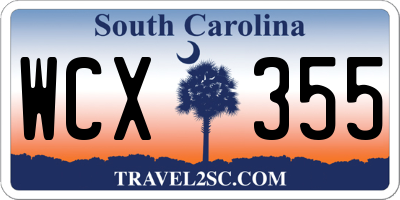 SC license plate WCX355