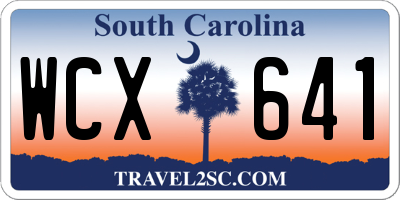 SC license plate WCX641