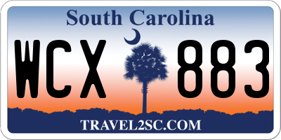 SC license plate WCX883
