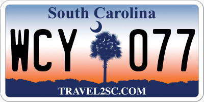 SC license plate WCY077