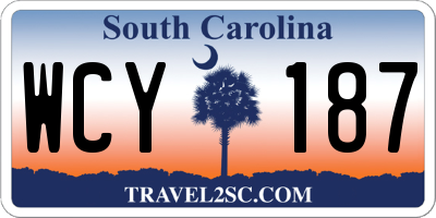 SC license plate WCY187