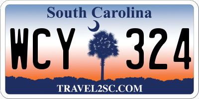 SC license plate WCY324