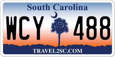 SC license plate WCY488