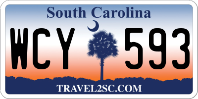 SC license plate WCY593