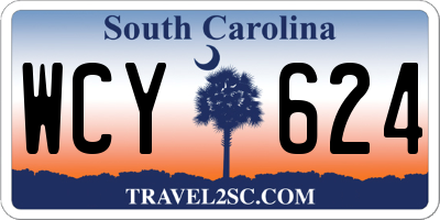 SC license plate WCY624