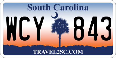 SC license plate WCY843