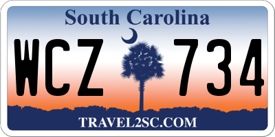 SC license plate WCZ734