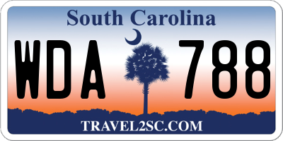 SC license plate WDA788
