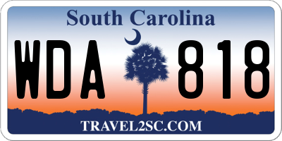 SC license plate WDA818
