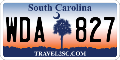 SC license plate WDA827