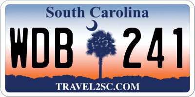 SC license plate WDB241