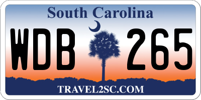 SC license plate WDB265