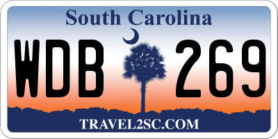 SC license plate WDB269