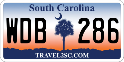 SC license plate WDB286