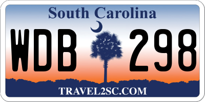 SC license plate WDB298