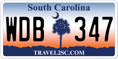 SC license plate WDB347