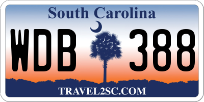 SC license plate WDB388