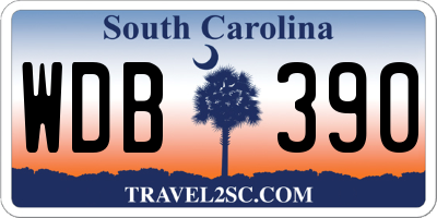 SC license plate WDB390