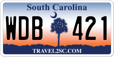 SC license plate WDB421