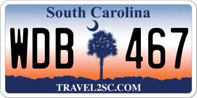 SC license plate WDB467