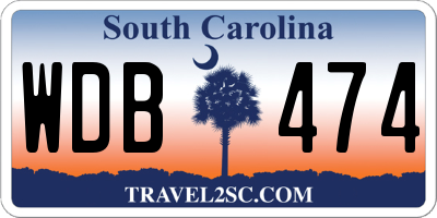 SC license plate WDB474