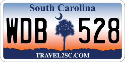 SC license plate WDB528