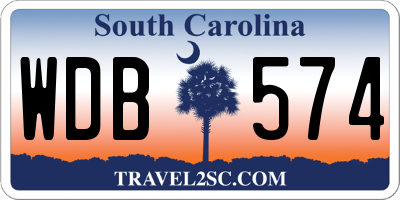 SC license plate WDB574