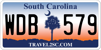 SC license plate WDB579