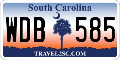SC license plate WDB585